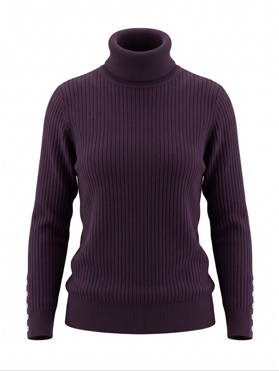 Calvin Klein Sweaters - Calvin Klein Ribbed Turtleneck Sweater - Plum Festival Cocktail Buisiness Casual